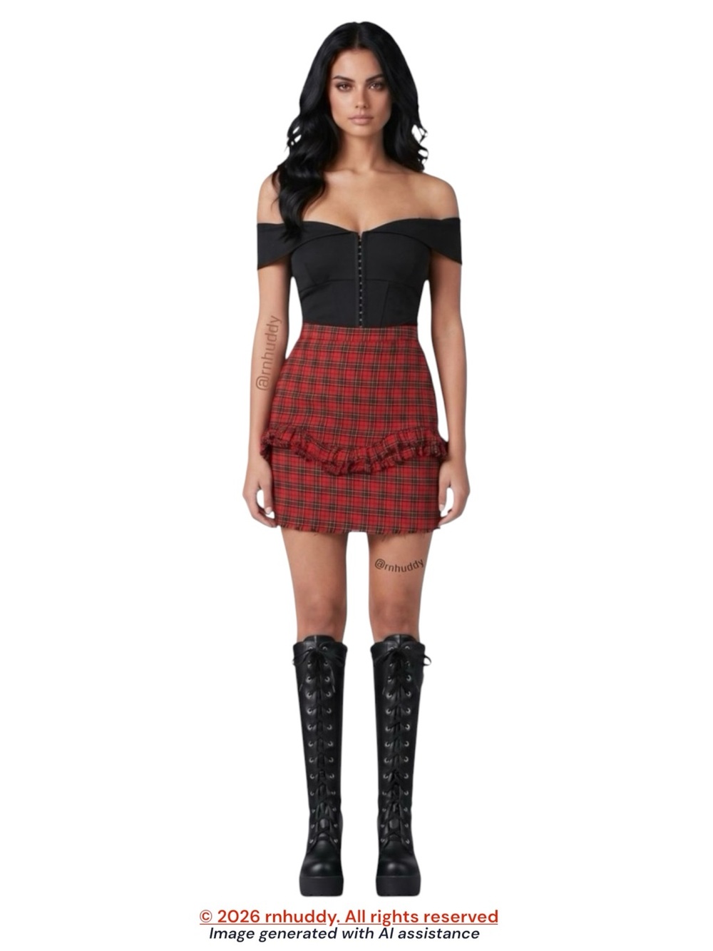NSF S Tartan Plaid Carmen Skirt
